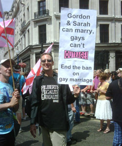 Peter Tatchell at Pride today