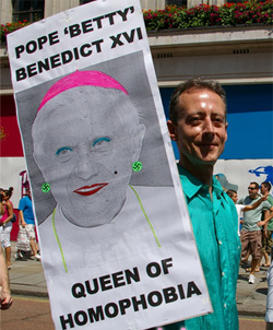 Peter Tatchell campaigns with OutRage!