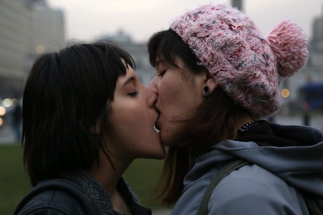 Lesbians protesting in Chile