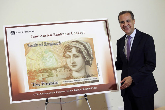New ten pound banknote, featuring Jane Austen