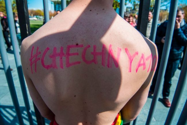Many people are protesting against the 'gay genocide' in Chechnya