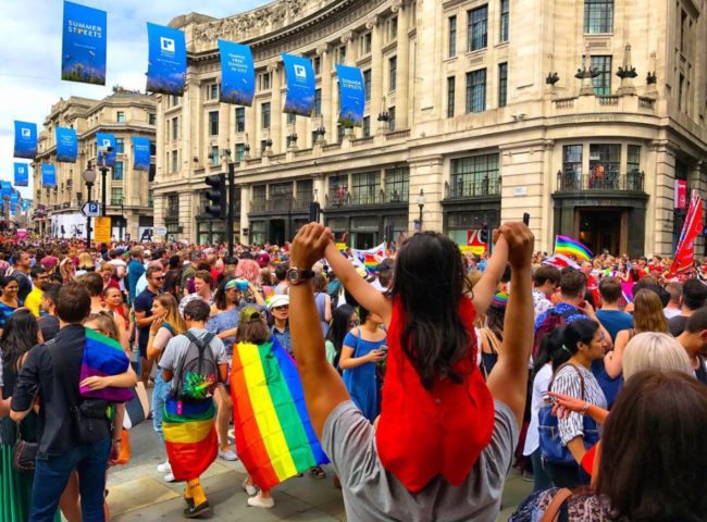 Marchers at Pride in London 2017
