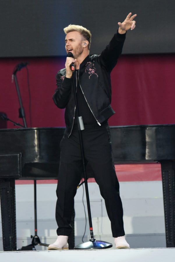 Gary Barlow performs at the One Love Manchester benefit concert 