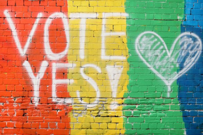 Vote Yes graffiti 