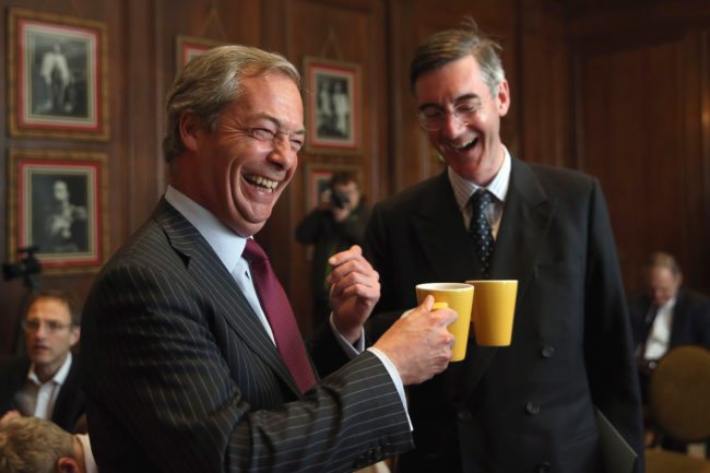 Jacob Rees-Mogg with former UKIP leader Nigel Farage