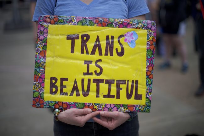 trans is beautiful sign