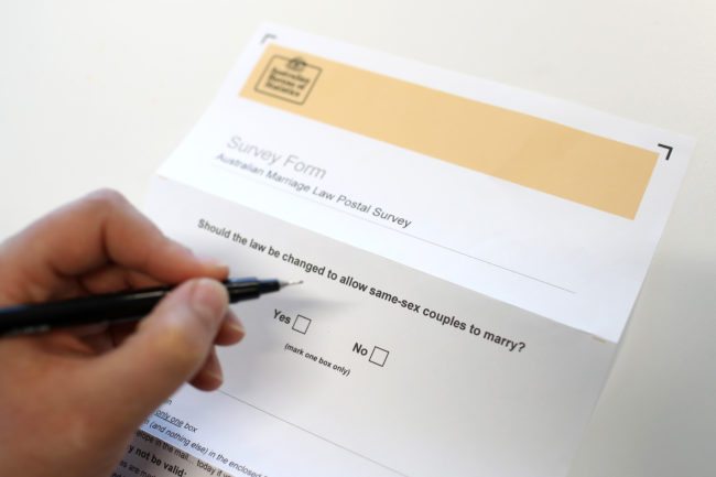 Same-sex marriage ballot paper