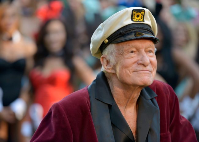 Hugh Hefner poses at Playboy's 60th Anniversary special event