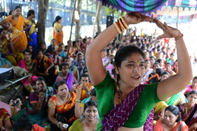 Indian transgender activists take part in a protest against the Trangenders Persons (Protection of Rights) Bill 2016 at Dharna Chowk in Hyderabad on August 26, 2016.  The Trangenders Persons (Protection of Rights) Bill 2016, which was tabled in parliament in early August, is seen as draconian and repressive in nature by the protestors.  / AFP / NOAH SEELAM        (Photo credit should read NOAH SEELAM/AFP/Getty Images)
