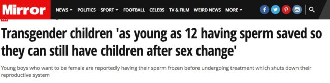 Mirror online trans fertility headline