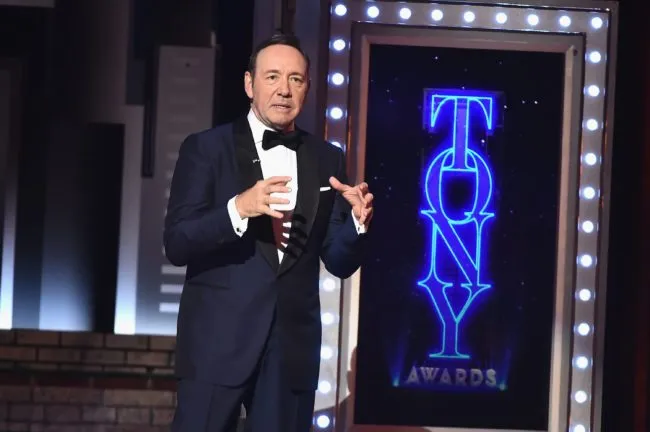 NEW YORK, NY - JUNE 11: Host Kevin Spacey speaks onstage during the 2017 Tony Awards at Radio City Music Hall on June 11, 2017 in New York City. (Photo by Theo Wargo/Getty Images for Tony Awards Productions)