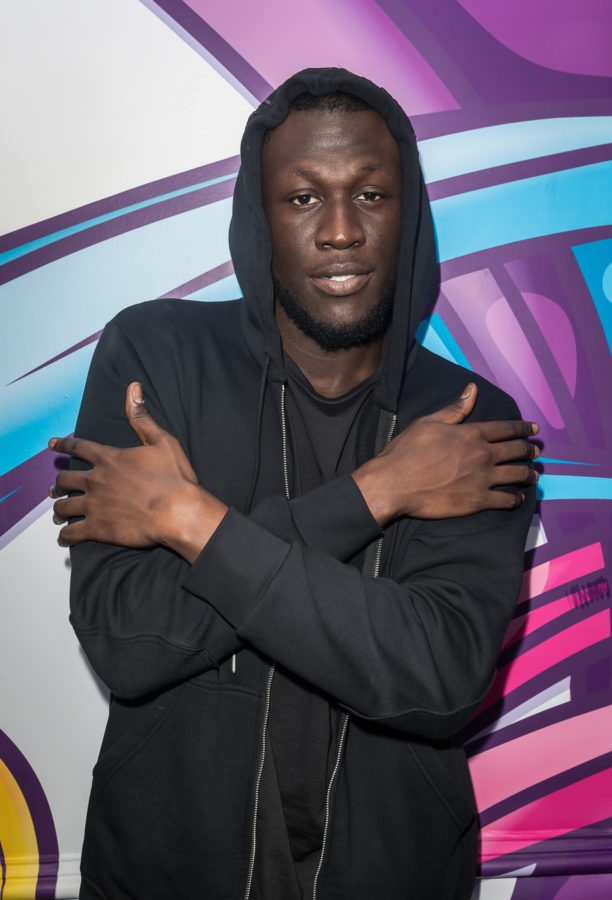 LONDON, ENGLAND - NOVEMBER 15: Stormzy poses for a photo during a visit to Kiss FM Studio's on November 15, 2017 in London, England. (Photo by Tim P. Whitby/Getty Images)