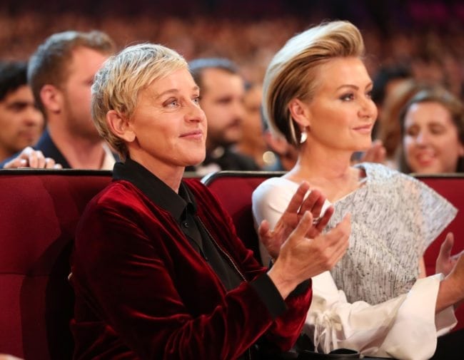 LOS ANGELES, CA - JANUARY 18: TV personality/actress Ellen DeGeneres (L) and actress Portia de Rossi attend the People's Choice Awards 2017 at Microsoft Theater on January 18, 2017 in Los Angeles, California. (Photo by Christopher Polk/Getty Images for People's Choice Awards)