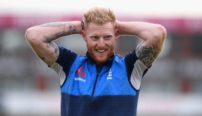 MANCHESTER, ENGLAND - SEPTEMBER 18: England player Ben Stokes raises a smile during England nets ahead of the 1st ODI against West Indies at Old Trafford on September 18, 2017 in Manchester, England. (Photo by Stu Forster/Getty Images)