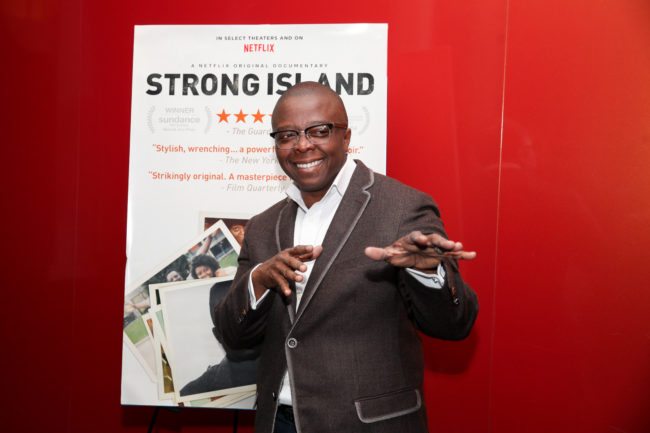 SAN FRANCISCO, CA - NOVEMBER 14:  Director Yance Ford poses for a photo at a special screening of "Strong Island" at Landmark Embarcadero on November 14, 2017 in San Francisco, California.  (Photo by Kelly Sullivan/Getty Images for Netflix)