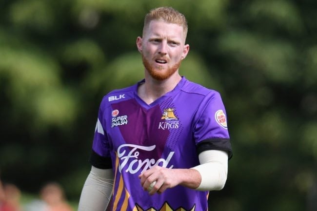 RANGIORA, NEW ZEALAND - DECEMBER 22: Ben Stokes of Canterbury looks on during the Super Smash match between the Canterbury Kings and the Central Stags on December 22, 2017 in Rangiora, New Zealand. (Photo by Kai Schwoerer/Getty Images)