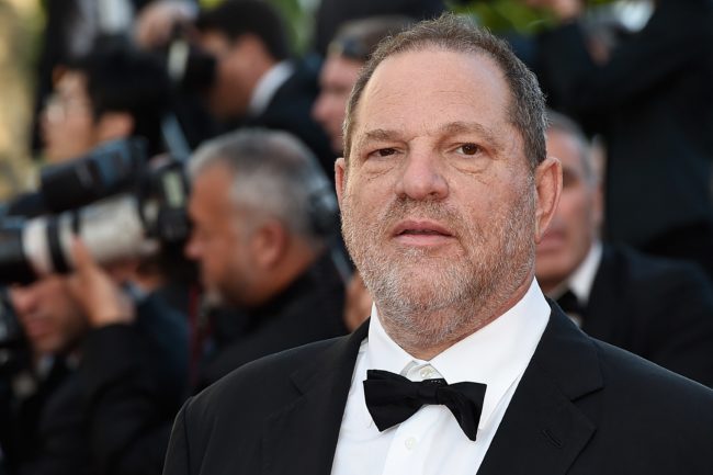 US producer Harvey Weinstein poses as he arrives for the screening of the film "The Little Prince" at the 68th Cannes Film Festival in Cannes, southeastern France, on May 22, 2015. AFP PHOTO / LOIC VENANCE (Photo credit should read LOIC VENANCE/AFP/Getty Images)