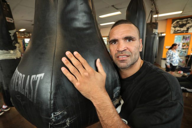 SYDNEY, AUSTRALIA - JANUARY 20: Anthony Mundine (pictured) works out during a training session with Tim Tszyu on January 20, 2017 in Sydney, Australia. (Photo by Julian Andrews/Getty Images)
