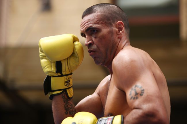 ADELAIDE, AUSTRALIA - JANUARY 30: Anthony Mundine completes a Public Workout session ahead of the Anthony Mundine and Danny Green fight night on January 30, 2017 in Adelaide, Australia. (Photo by Morne de Klerk/Getty Images)