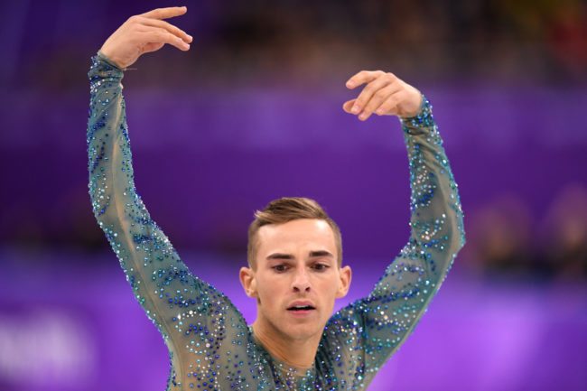 GANGNEUNG, SOUTH KOREA - FEBRUARY 17: Adam Rippon of the United States competes during the Men's Single Free Program on day eight of the PyeongChang 2018 Winter Olympic Games at Gangneung Ice Arena on February 17, 2018 in Gangneung, South Korea. (Photo by Harry How/Getty Images)