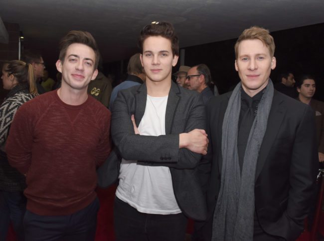 PALM SPRINGS, CA - JANUARY 12:  Actors Kevin McHale and Austin McKenzie and writer Lance Black attend the North American Premiere of "When We Rise" at the 28th Annual Palm Springs International Film Festival on January 12, 2017 in Palm Springs, California.  (Photo by Vivien Killilea/Getty Images for Palm Springs International Film Festival )