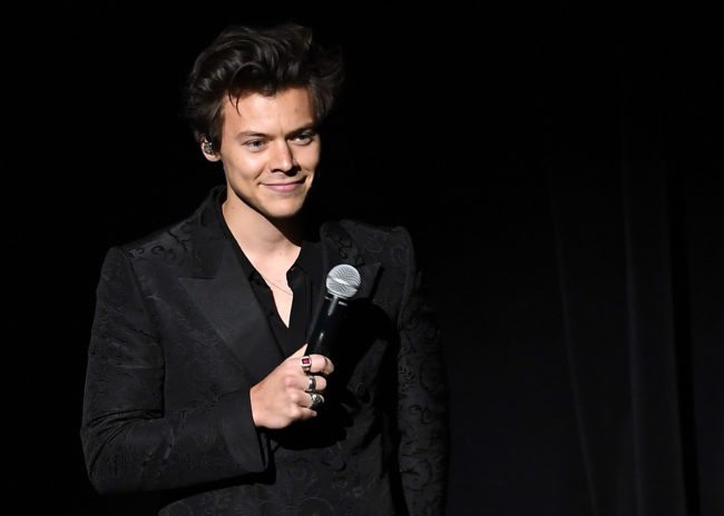 Musician/actor Harry Styles performs at the 2018 MusiCares Person Of The Year gala at Radio City Music Hall in New York on January 26, 2018. The 2018 MusiCares Person of the Year award was presented to Fleetwood Mac at the 28th annual MusiCares Gala Tribute dinner and concert ahead of Sunday's 60th GRAMMY Awards, marking the first time the benefit has honored a band. Proceeds from the event go towards MusiCares. / AFP PHOTO / ANGELA WEISS        (Photo credit should read ANGELA WEISS/AFP/Getty Images)