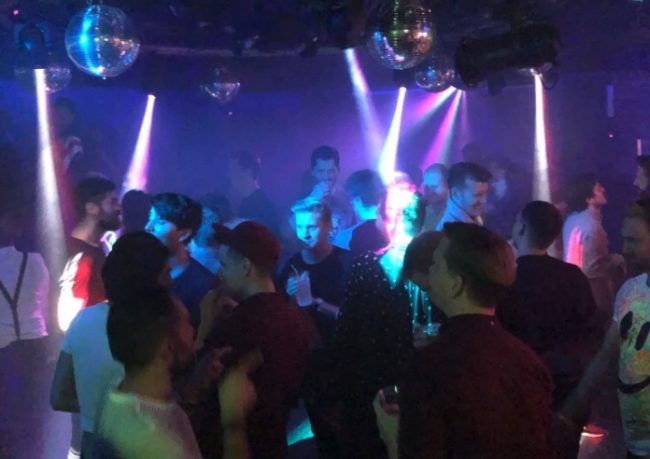 Dance floor in a London gay bar.