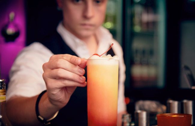 barman making a cocktail