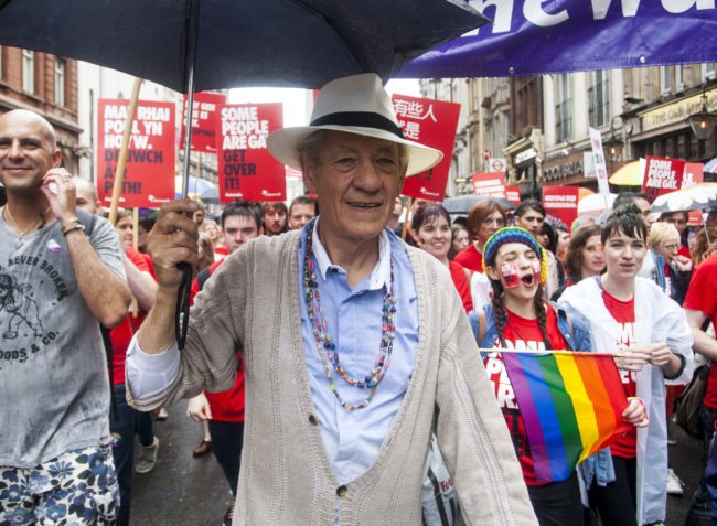 Sir Ian McKellen at Pride London.