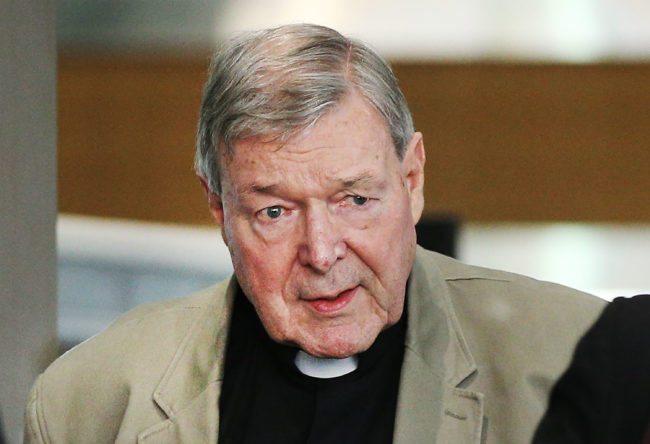 MELBOURNE, AUSTRALIA - MARCH 05: Cardinal George Pell leaves the Melbourne Magistrates' Court on March 5, 2018 in Melbourne, Australia. Cardinal Pell was charged on summons by Victoria Police on 29 June 2017 over multiple allegations of sexual assault. Cardinal Pell is Australia's highest ranking Catholic and the third most senior Catholic at the Vatican, where he was responsible for the church's finances. Cardinal Pell has leave from his Vatican position while he defends the charges. (Photo by Michael Dodge/Getty Images)