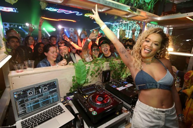 INDIO, CA - APRIL 14: Rita Ora stops by the Absolut Openhouse Tent at the Coachella Valley Music and Arts Festival to Celebrate Acceptance with Fans, Featuring New Song, "Proud" on April 14, 2018 in Indio, California. (Photo by Jesse Grant/Getty Images for Absolut)