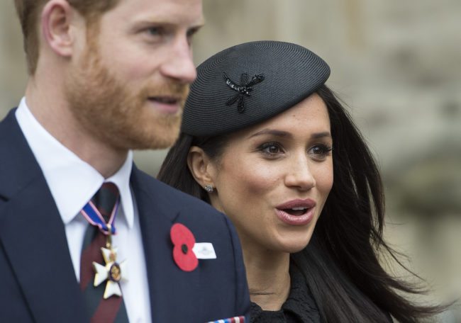 LONDON, ENGLAND - APRIL 25: Meghan Markle and Prince Harry attend an Anzac Day service at Westminster Abbey on April 25, 2018 in London, England. (Photo by Eddie Mulholland - WPA Pool/Getty Images)