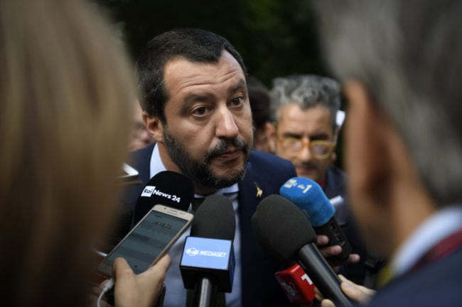 A picture of Italian Interior Minister Matteo Salvini. whose ministry has appealed against the ruling allowing gay parents to both be recognised as legal guardian of their children.