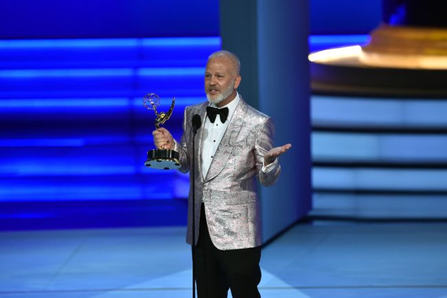 Ryan Murphy accepts the Outstanding Limited Series award for 'The Assassination of Gianni Versace: American Crime Story' onstage during the 70th Emmy Awards at the Microsoft Theatre in Los Angeles, California on September 17, 2018. (Photo by Robyn BECK / AFP) (Photo credit should read ROBYN BECK/AFP/Getty Images)