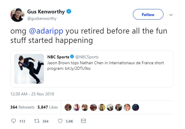 Gus Kenworthy’s gay sex joke to Adam Rippon has fans going wild
