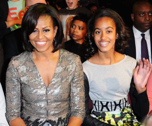 First Lady Michelle Obama and Malia Obama at Nickelodeon's 25th Annual Kids' Choice Awards held at Galen Center on March 31, 2012.