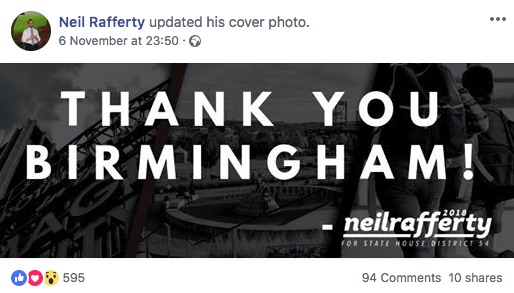 Gay ex-marine Neil Rafferty's Facebook cover photo update. 