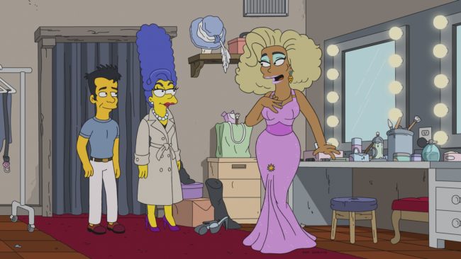 RuPaul on The Simpsons in drag