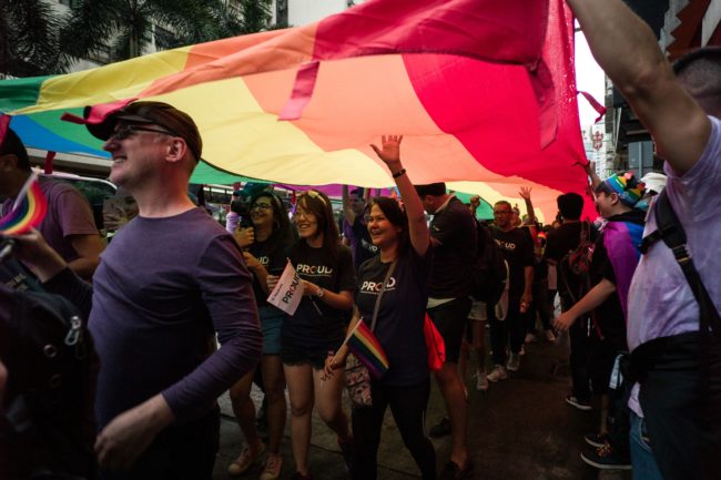 People take part in Hong Kong's annual Pride parade