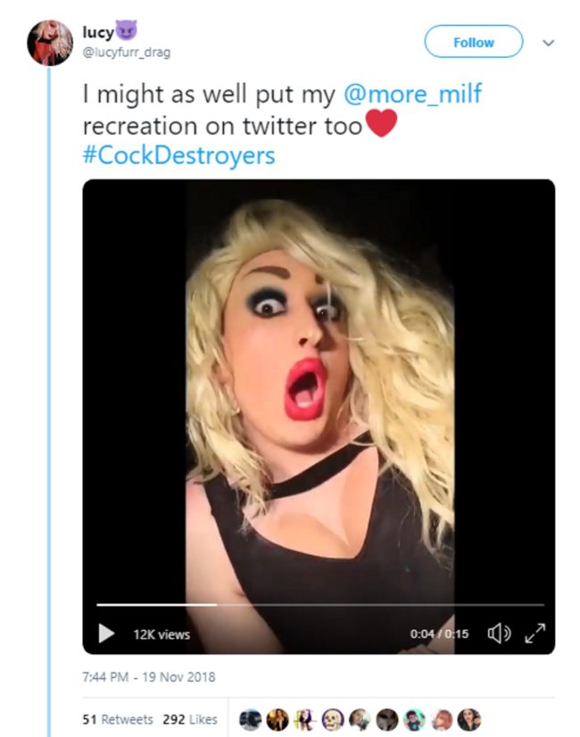 A tweet with a fan of Rebecca More lip-syncing to her video