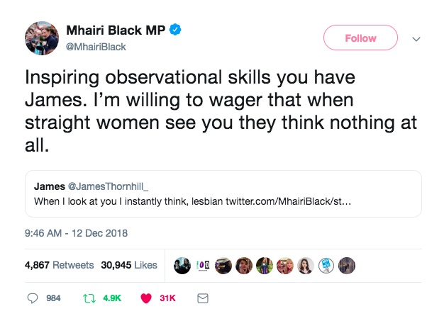 SNP's Mhairi Black takes down Twitter troll 