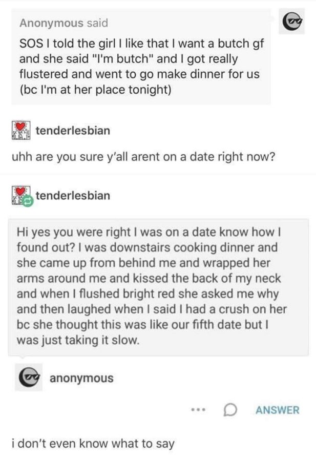 A queer viral Reddit post taken from Tumblr about lesbian dating