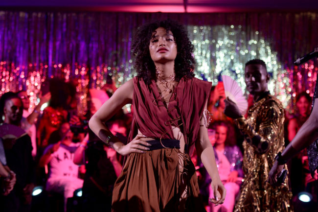 Indya Moore performs during the FX 'Pose' Ball in Harlem on June 2, 2018 in New York City. 