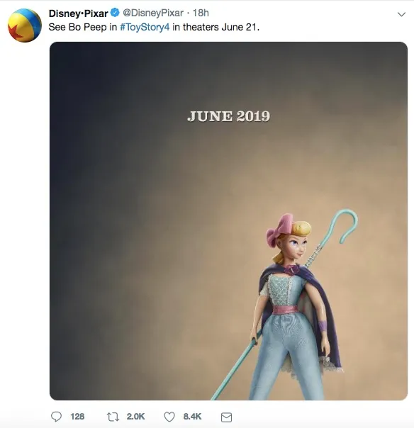 Bo Peep as pictured for Toy Story 4 