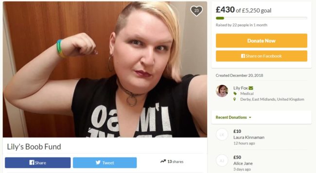 Lily is hoping to raise money for surgery she can't get on the NHS