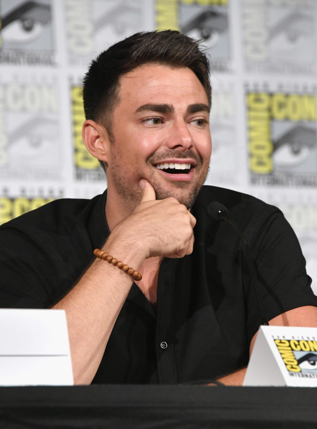 Jonathan Bennett speaks onstage at "The Last Sharknado: Its About Time" panel during Comic-Con International 2018 at San Diego Convention Center on July 20, 2018 in San Diego, California