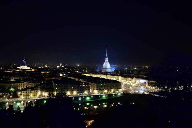 Nighttime shot of Turin, where multiple gay men have been beaten recently