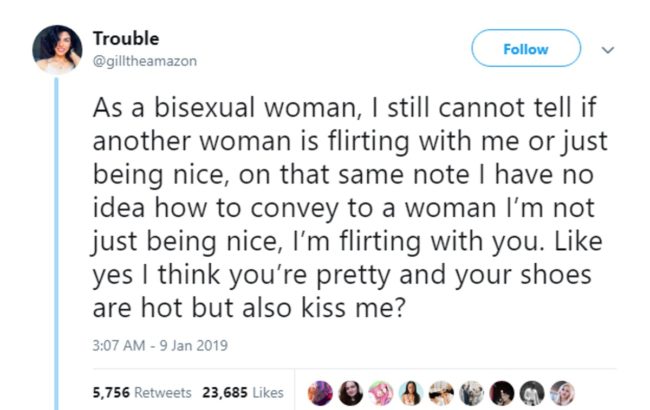 Tweet about flirting and dating for queer women