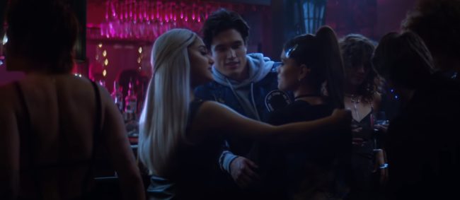 Ariana Grande flirts with Ariel Yasmine instead of Charles Melton in the "Break Up With Your Girlfriend, I'm Bored" video