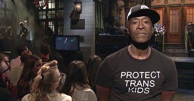 Don Cheadle wore a 'protect trans kids' t-shirt